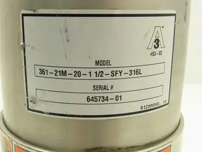 Alpha Laval 361-21M-20-1 1/2-SFY-316L Pneumatic Valve Actuator Stainless Steel