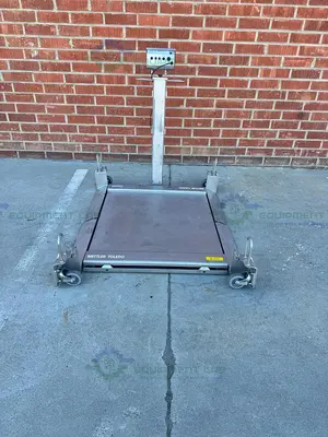 USED METTLER TOLEDO PUA669 STAINLESS STEEL SCALE 500 LBS W/ 36" X 36" PLATFORM, RAMPS