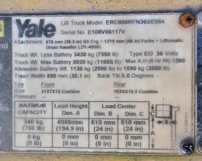 USED 1995 YALE ERC050RFN36SE084