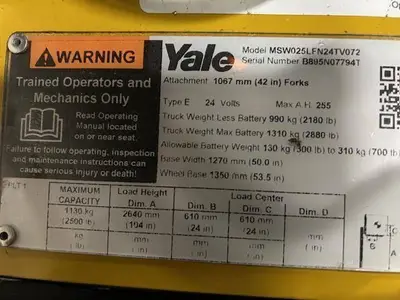 Used 2019 YALE MSW025LF Pallet Stackers Illinois US | Somerset Equipment Sales #1546259
