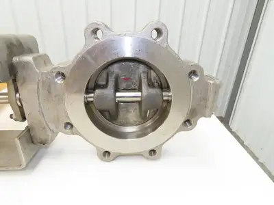 Velan 6" Stainless Butterfly Valve Air Operated Hytork 1125 Actuator Positioner