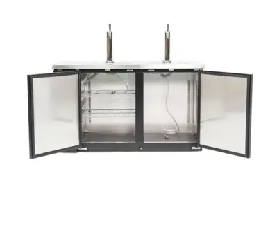 Magic Chef 61 IN. 16 CU. FT. 2 DOOR DIRECT DRAW BEER KEGERATOR DISPENSER WITH DOUBLE TAP IN BLACK
