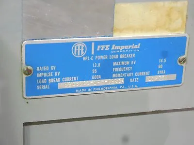 Used ITE HPL-C Circuit Breakers Ohio US | Equipment Recovery Corp. #1329777