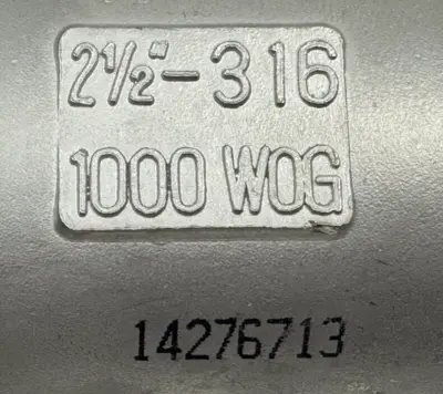 NEW RUB INC. 14276713 BALL VALVE 2-1/2"-316 1000 WOG