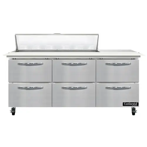 Continental SW72N12C-D 72" Sandwich/salad Prep Table W/ Refrigerated Base, 115v