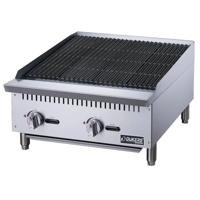 New | in-Stock Dukers New Dukers DCCB24 24 in. W Countertop Charbroiler Chargrill Grill 70,000 BTU Broilers Illinois US | Falcon Restaurant Supply #1376276