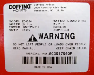 NEW Coffing EC4024