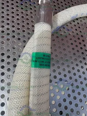 USED SANI TECH STHT-W-0750 96" SILICONE HOSE W/ 3/4" SANITARY FITTING