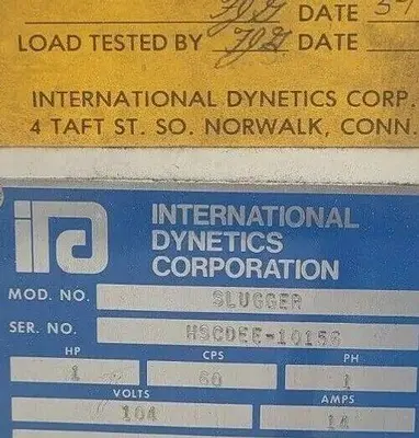 USED 2001 INTERNATIONAL DYNETICS CORP SLUGGER