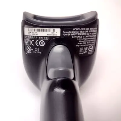 USED KEYENCE REV. P HANDHELD CODE READER, STANDARD WIRED CONNECTION, RED LED