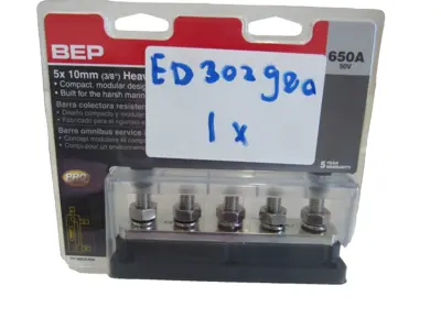 NEW BEP 777-BB5S-650 5 STUD BUSBAR 650A 50V 777BB5S650