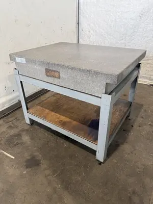 48" X 36" X 8" GRANITE SURFACE PLATE W/ STAND. STOCK # 0112626.