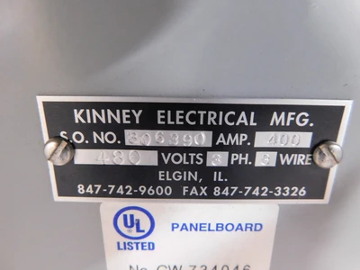 Used KINNEY ELECTRICAL 306390 Electrical Panels Ohio US | Equipment Recovery Corp. #1330154