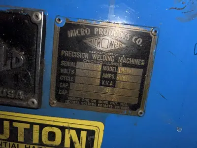 1/2" (.500) MICROWELD BUTT WELDER FOR WIRE: STOCK #20158