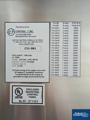 USED Xcellerex 200 Liter Xcellerex Single Use Fermenter, Model XDR-200