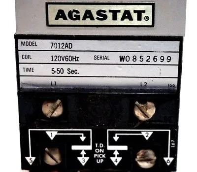 USED AGASTAT 7012AD TIMING RELAY
