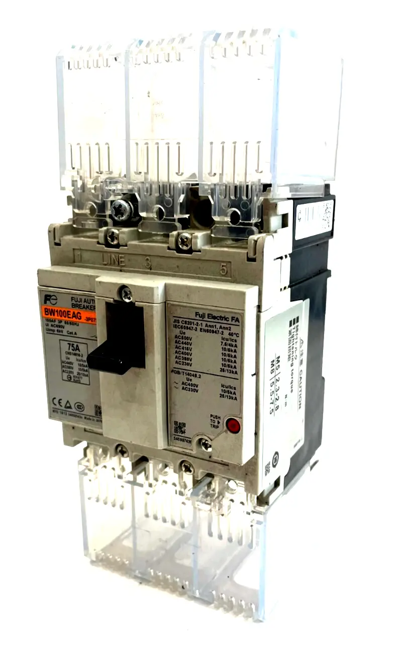 USED FUJI ELECTRIC BW100EAG-3P075 CIRCUIT BREAKER BW100EAG3P075