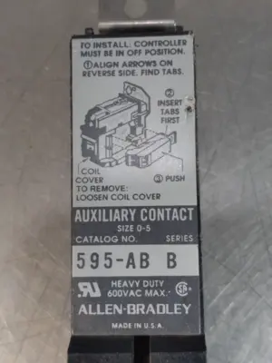 Allen Bradley 595-AB/B Auxiliary Contact Loc4D1