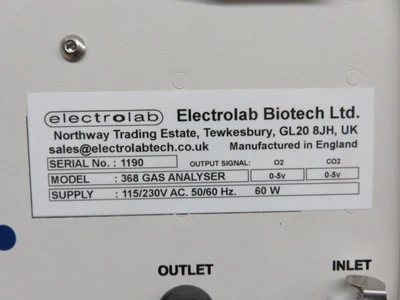 ElectroLab Biotech Fermac 368 Cell Activity Gas Analyzer