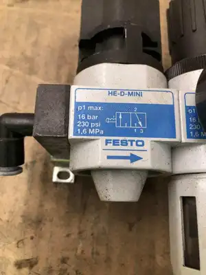 Festo LFR-D-MINI Filter Regulator w/ HE-D-MINI On/Off Valve 230PSI