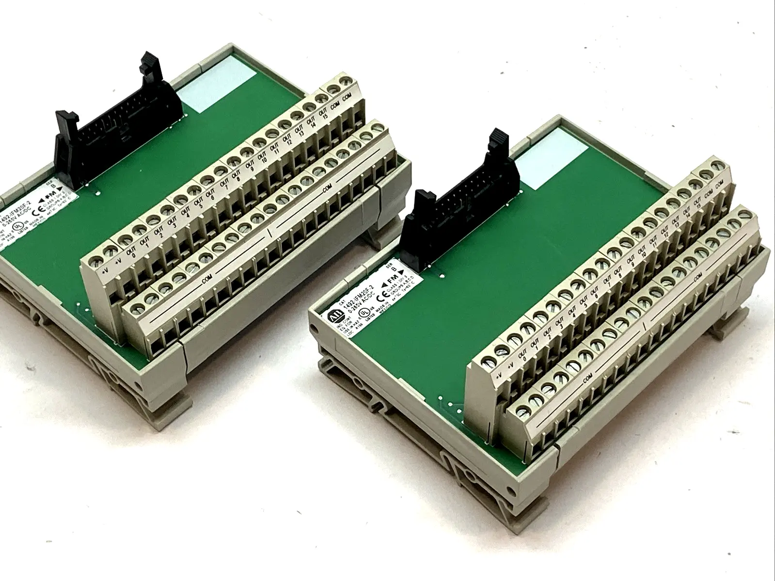 USED ALLEN-BRADLEY IFM MODULE 20-POINT FEED-THROUGH SER. B LOT OF 2