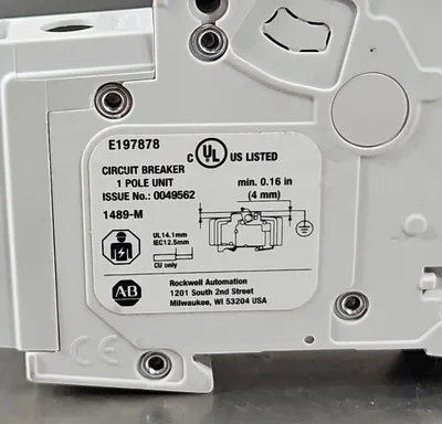 Allen Bradley 1489-M1C100 Ser D. Circuit Breaker. 4E-24