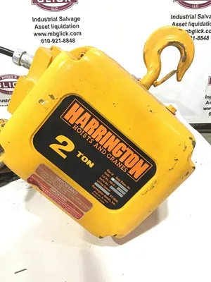 Harrington 2 Ton Electric Chain Hoist 15/5 FT/Min w/ 3 Phase Induction Motor
