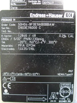 USED Endress+Hauser 50H04-9F0E9AB0BBAW