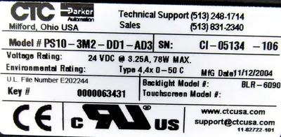 USED PARKER PS10-3M2-DD1-AD3 OPERATOR CONTROL PANEL PS103M2DD1AD3