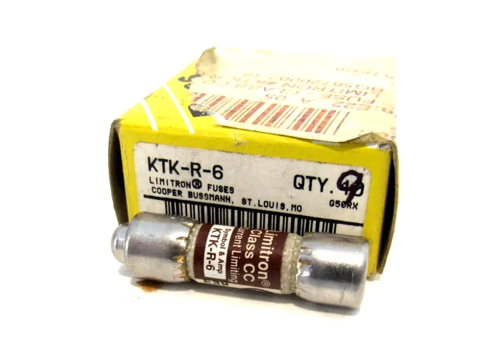 BOX OF 9 NEW BUSSMANN KTK-R-6 FUSES KTKR6