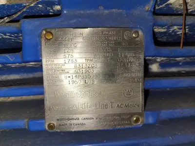 125 hp, 575 volts, 1783 rpm, 444T Electric Motor
