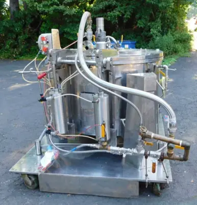 Sanborn 30 x 16 sanitary perforate basket centrifuge, 316L SS.