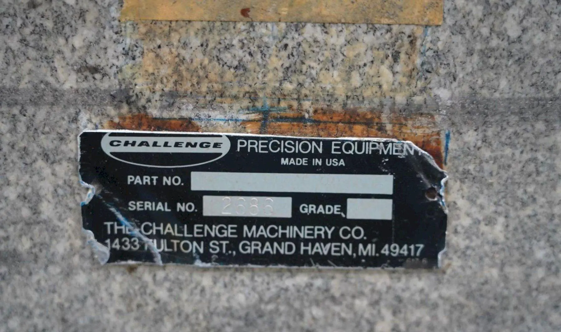 8' X 4' X 14" CHALLENGE PRECISION LAYOUT INSPECTION GRANITE TABLE: STOCK #23799