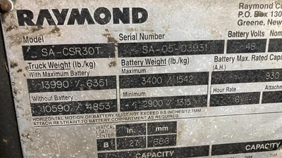 Used RAYMOND SA-CSR30T Misc Forklifts Wisconsin US | Heavy Wall Consulting #1310620