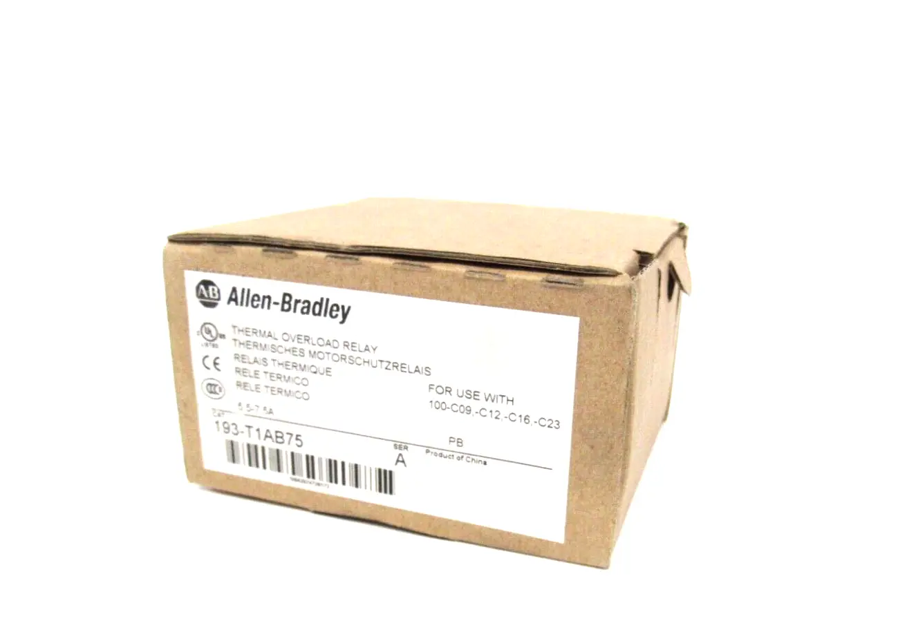 NEW ALLEN BRADLEY 193-T1AB75 OVERLOAD RELAY SER.A 193T1AB75