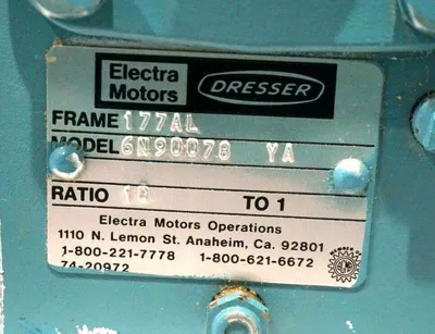 NEW DRESSER ELECTRA MOTORS 6N90078 YA