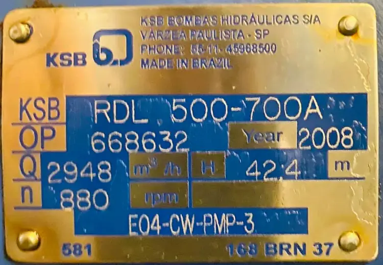 Used KSB RDL500-700A Pumps Minnesota US | Peak Machinery, Inc. #286150