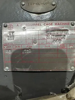 Used GE SQUIRREL CAGE A.C. Motors Ohio US | Surplus Asset Holdings #1187526