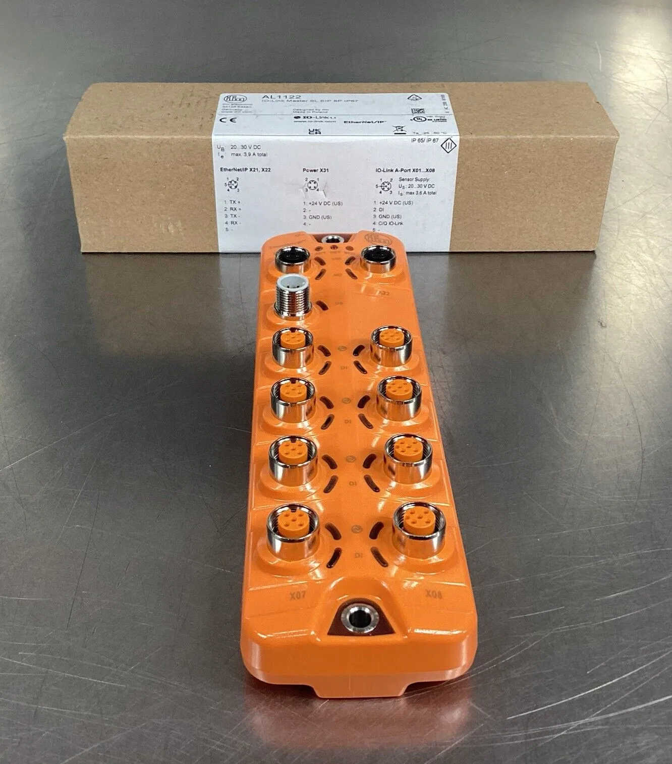 IFM AL1122 IO LINK MASTER for Ethernet/IP. SL EIP 8PORT IP67 3C-21
