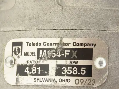 Toledo Gearmotor M164-FX Spur Gearbox 4.81:1 Reducer 358.5rpm 56C Parallel Shaft