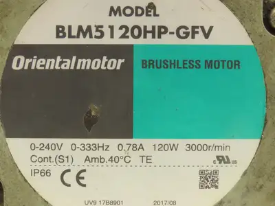 Oriental Motor BLM5120HP-GFV Brushless DC Gear Motor 0-240V 5:1 Gearhead GFV5G5S