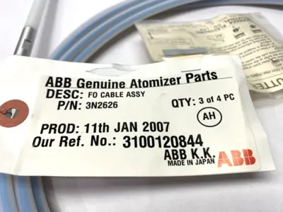 USED ABB FIBER OPTIC CABLE ASSEMBLY FOR ROBOBEL 925 PAINT ROBOT NO BUFFER