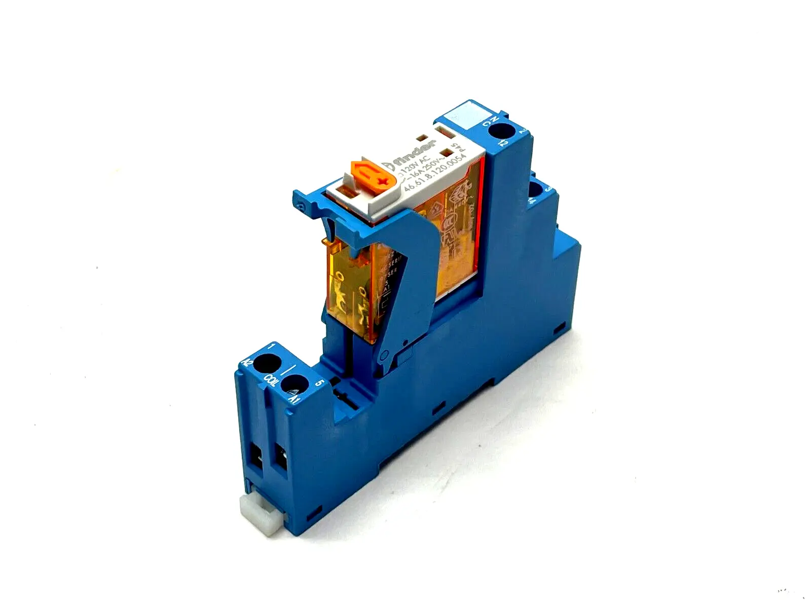 97.01,46.61.8.120.0054 | Finder 97.01 Relay Base w/ 46.61.8.120.0054 Relay 120VAC 16A - New – Open box