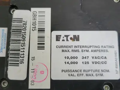 Used EATON GBH1015 Switchgears British Columbia CA | Lenmark #241985