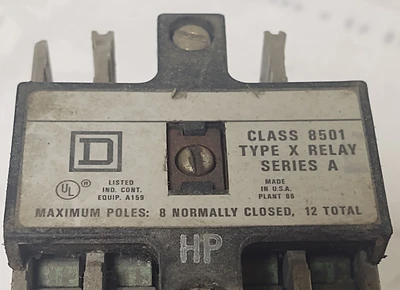 🔥Square D Class 8501 Type X Industrial Control Relay, Coil Rating 24V/60