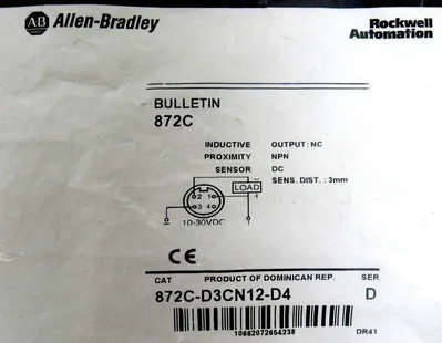 NEW ALLEN BRADLEY 872C-D3CN12-D4 PROXIMITY SENSOR 872CD3CN12D4 SERIES D