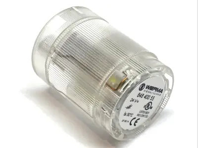 USED WERMA CLEAR LED PERMANENT STACKLIGHT MODULE 24V AC/DC KS50