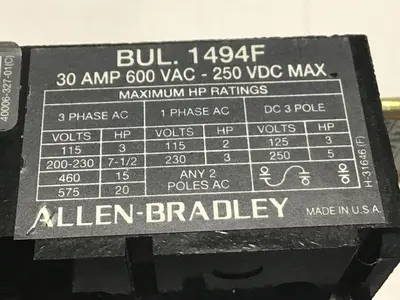 USED ALLEN BRADLEY 1494F-C633 SER B