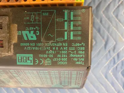 SBA 209-0137 Type UDGC Multi Tap Transformer 200/520VAC 24VDC Sec. 192W 10A 3Ph