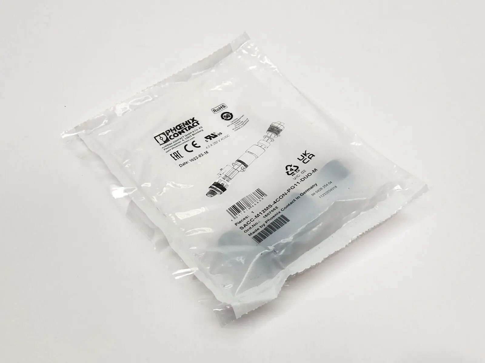 NEW PHOENIX CONTACT 1507052, SACC-M12MS-4CON-PG11-DUO-M